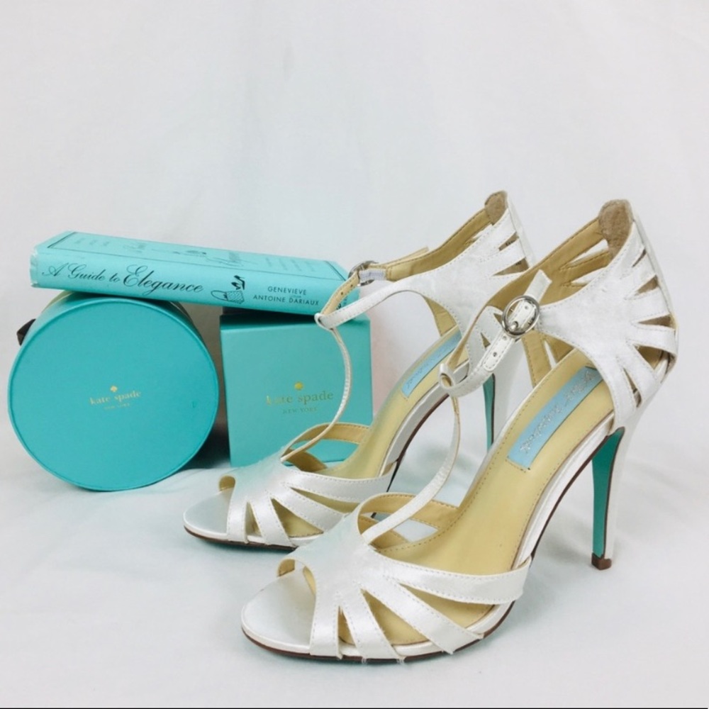Betsey Johnson ivory t-strap high heels, size 7